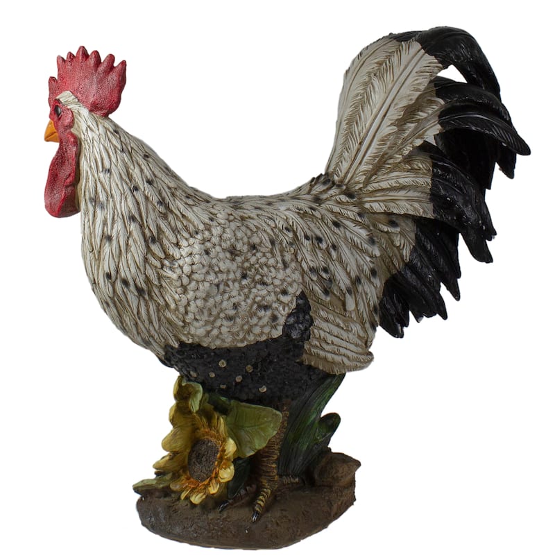 17" Standing Rooster Outdoor Garden Statue