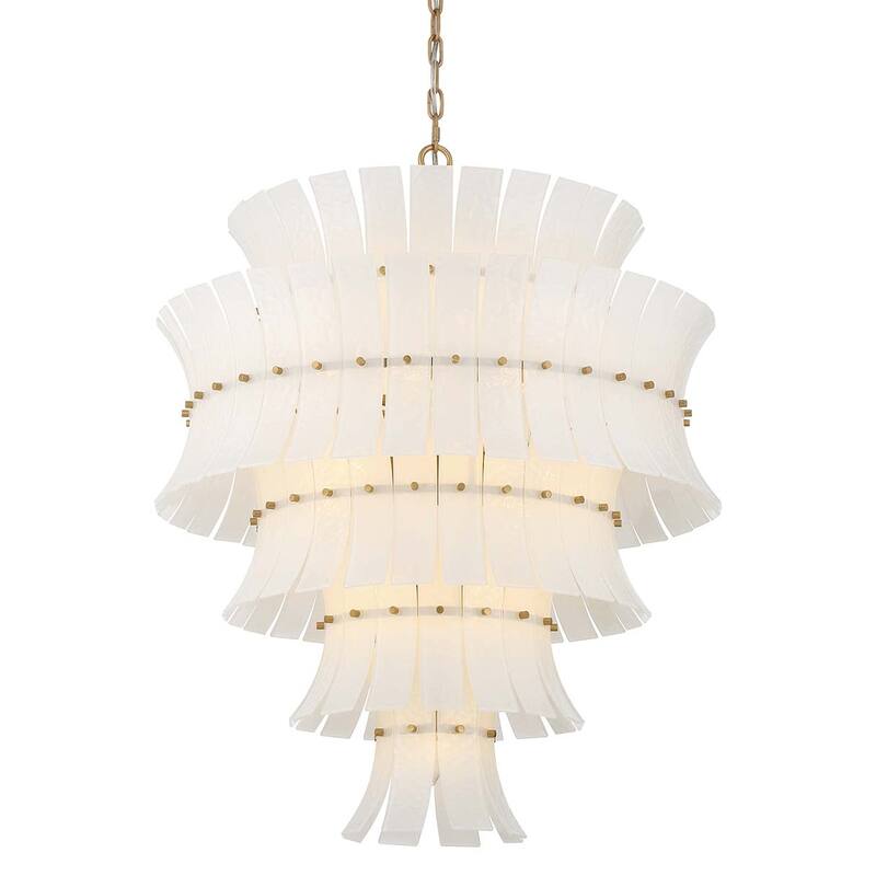 Crystorama Lighting Group ABI-2008-WH Abigail 21 Light 30" Wide - Aged Brass