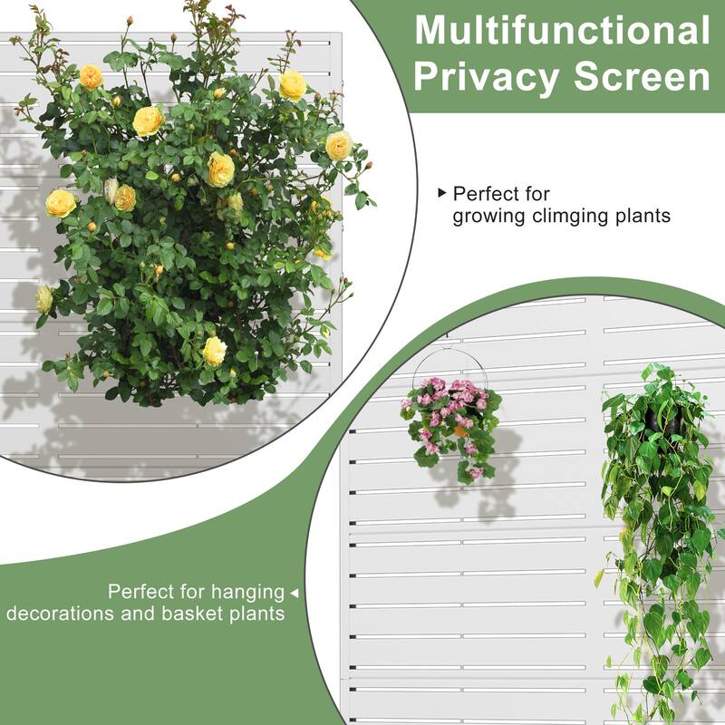 72in Dovelina Outdoor Freestanding Metal Privacy Screen Decorative Garden Fence