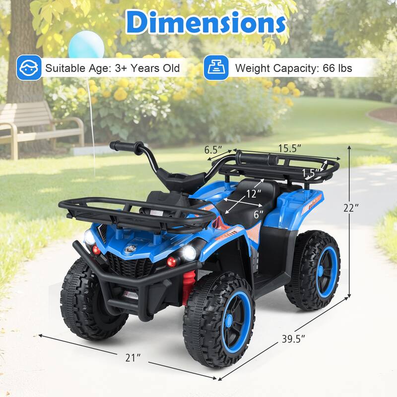 Gymax Electric ATV for Kids 24V 4-Wheeler Ride on Toy w/ Slow Start
