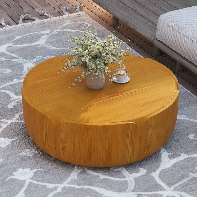 GDFStudio Evandor Tulip-Shaped Magnesium Oxide Coffee Table for Indoor and Outdoor