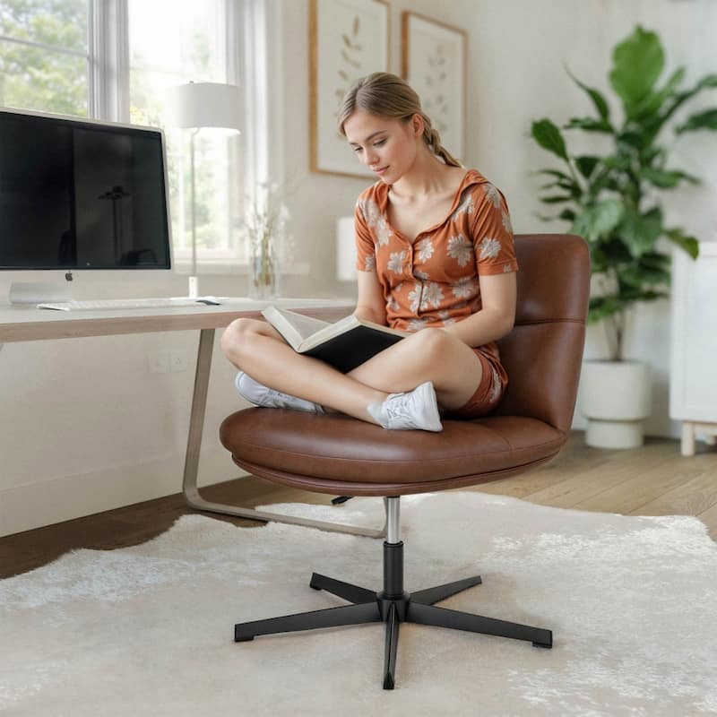 Commercial Wide Mid-Back Padded Upholstered Swivel Office Chair - 27.25"W x 27.25"D x 31.75" - 36.5"H