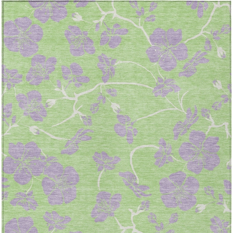 HomeRoots Floral Transitional Rectangle Outdoor Rug