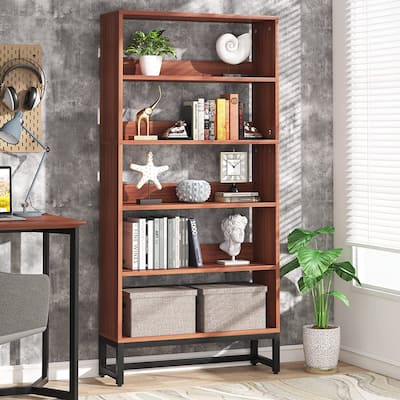 70.8 Inches Tall Bookcase and Bookshelf, 5-Tier Large Bookcases - 11.81"D x 31.5"W x 70.87"H