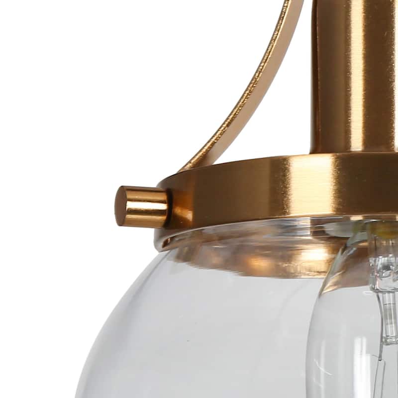 Beta Modern 5-Light Linear Glass Chandelier Black Gold Pendant for Dining Room Island - L 31.5" x W 4.9" x H 8"