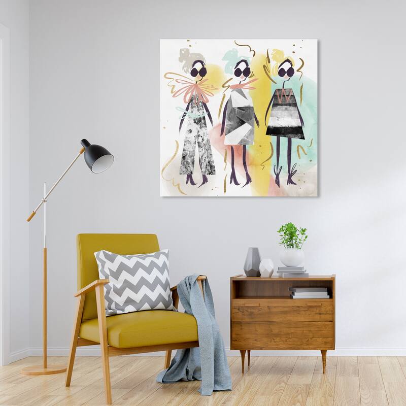 Wynwood Studio Canvas Fashion and Glam Summer Outfits Yellow and Mint Green Modern & Contemporary Wall Art Canvas Print - 30 x 30