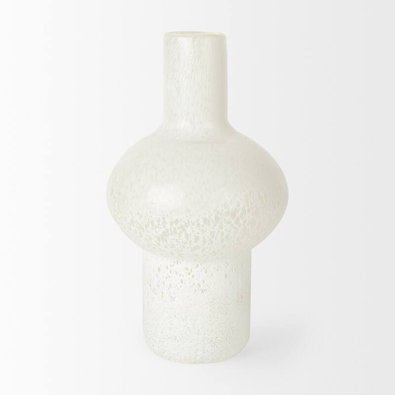 Heket Short White Glass Vase