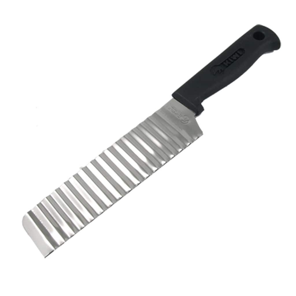 Stainless Steel Wavy Blade Carrot Cucumber Crinkle Cutter Slicer Knife - Silver,Black - 9.4"x 1.6"x 0.6"(L*W*H)
