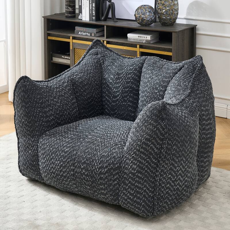 Chenille Lounge Chair with Armrests
