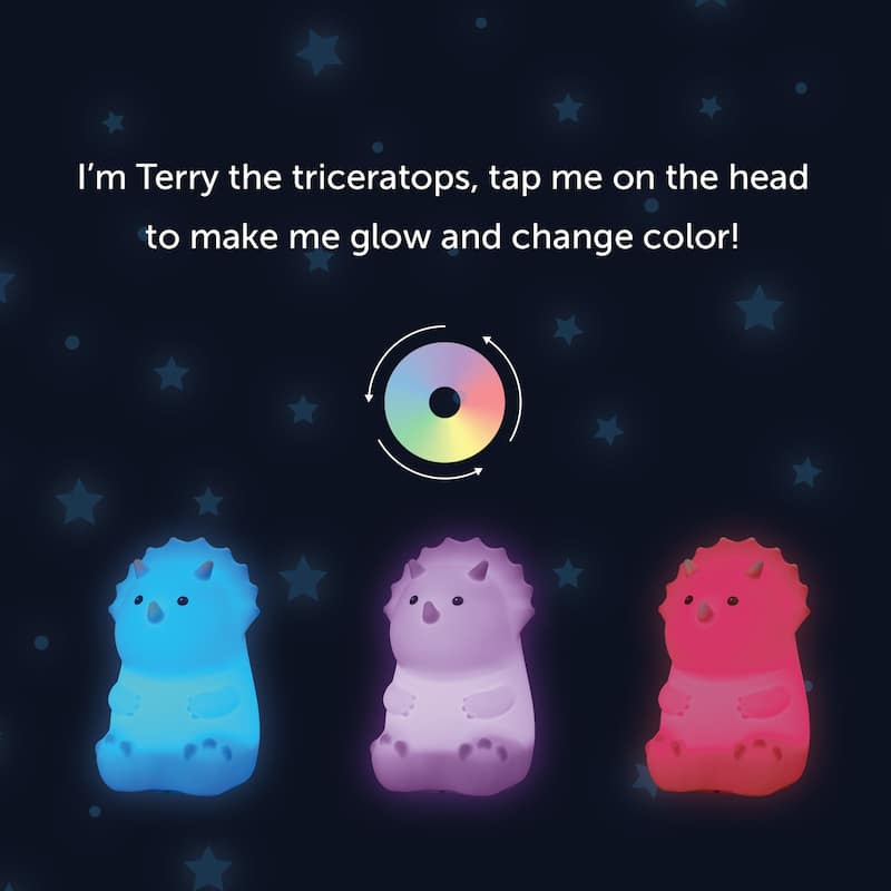 Terry Triceratops White Silicone Night Light Lamp - one size