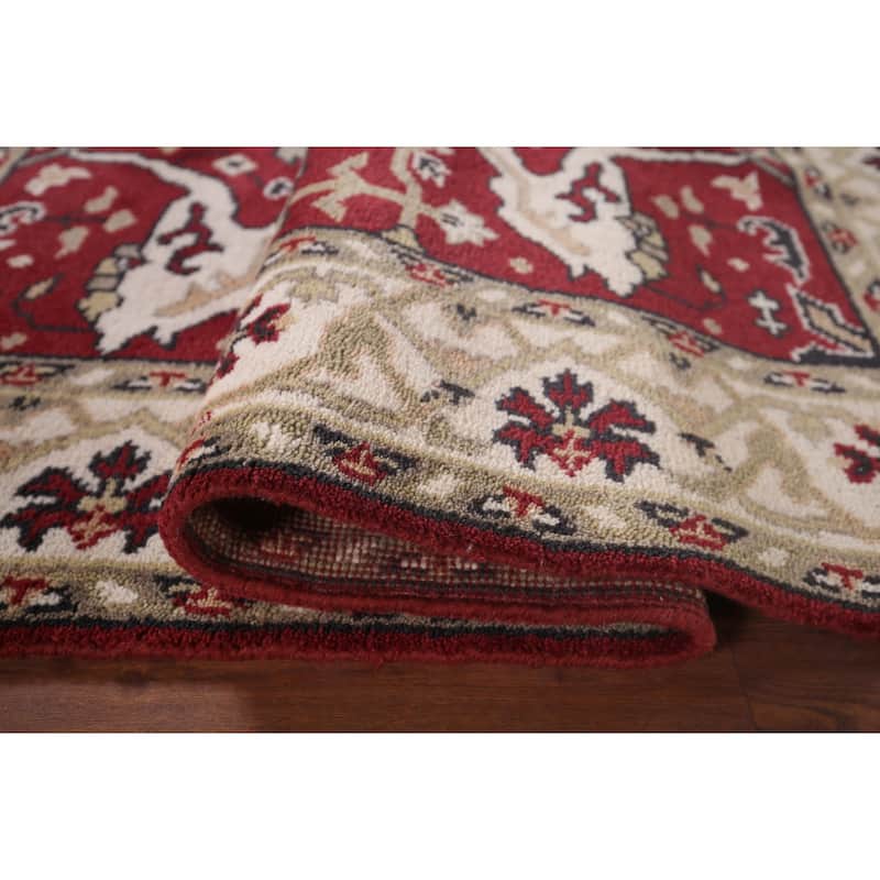 Oushak Indian Rug Hand-Knotted Transitional Floral Wool Carpet - 4'0"x 6'3"