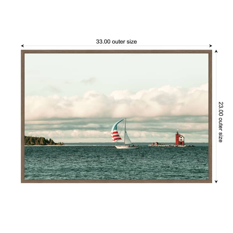 Kate and Laurel Sail 6869 by Alicia Bock Framed Canvas Wall Art Print