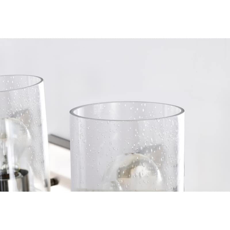 Brushed Nickel 3-Light Vanity Lights with Seedy Glass Shades