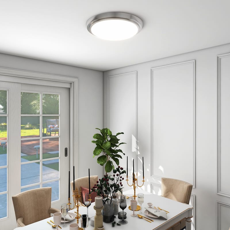 4Pack-23W LED Dimmable Round Globe Flush Mount Ceiling Light - 23W-4PCS 12.99"x12.99"x2.36"