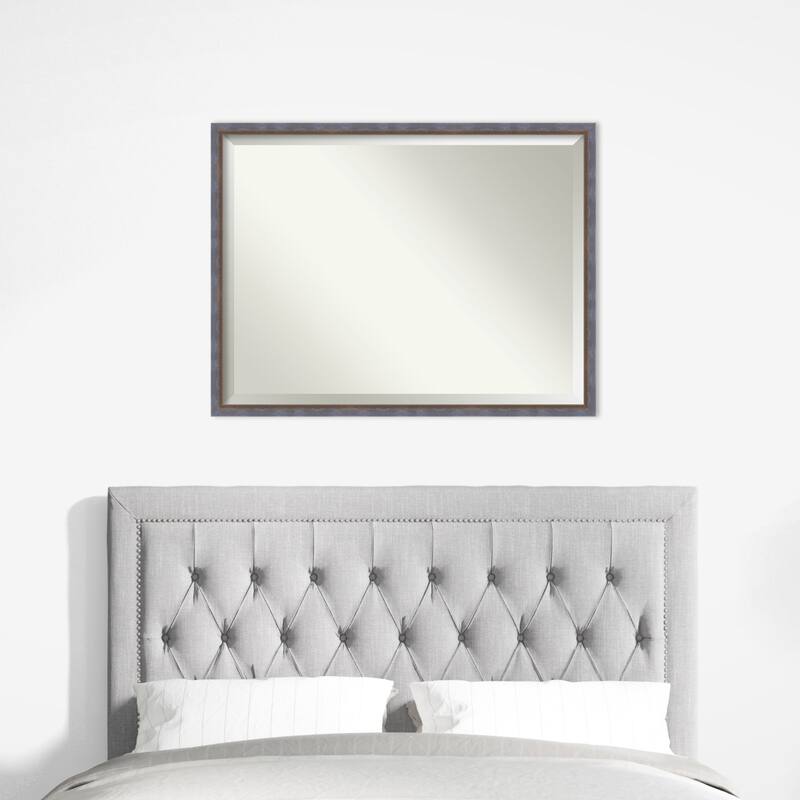 Two Tone Beveled Wood Framed Wall Mirror