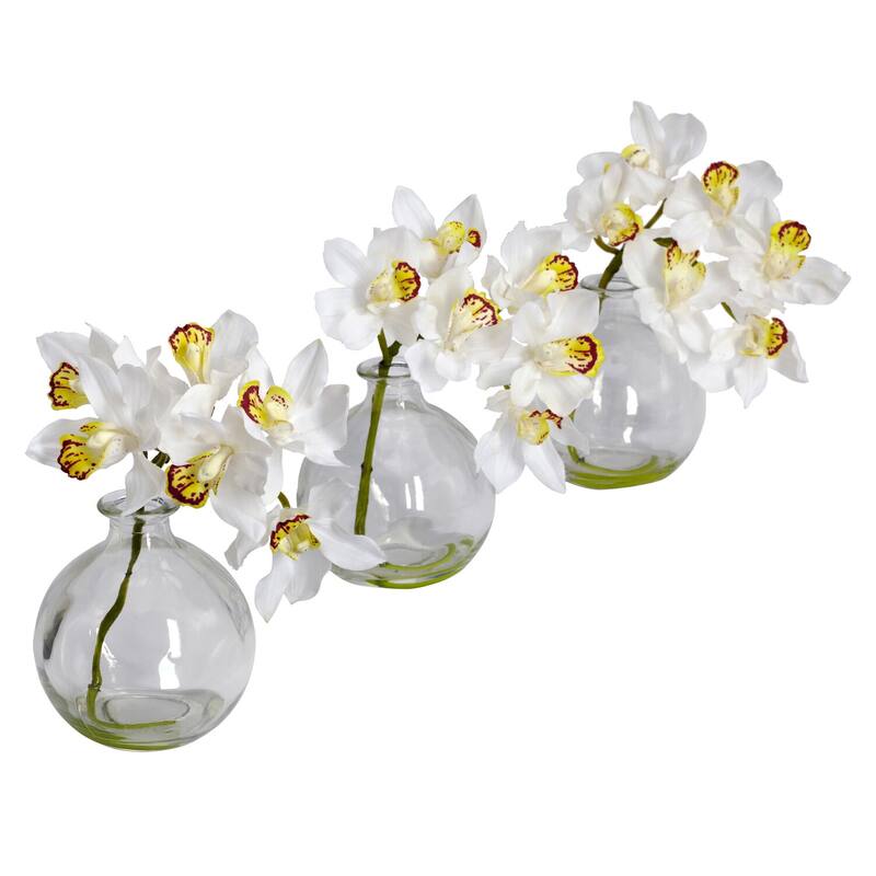 Silk Flower Arrangement Set of 3 - Southwestern Vase Decor Home Accent - 6