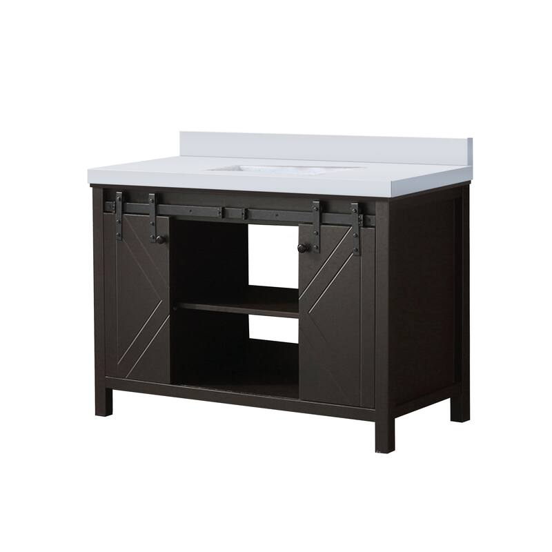 Marsyas Bath Vanity and White Quartz Countertop