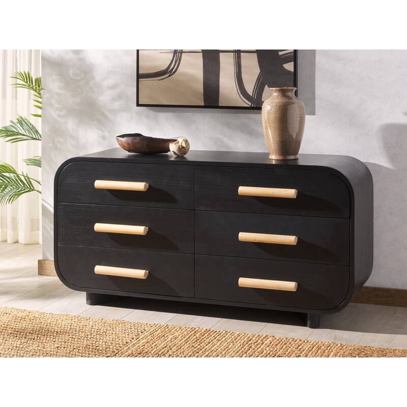 SAFAVIEH Couture Peterson Wood Dresser - Black/Natural