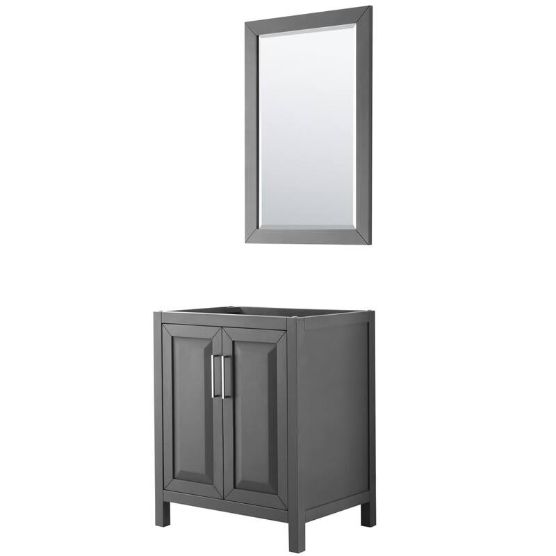 Wyndham Collection Daria 29" Single Free Standing Vanity Cabinet - - Dark Gray / Polished Chrome Hardware