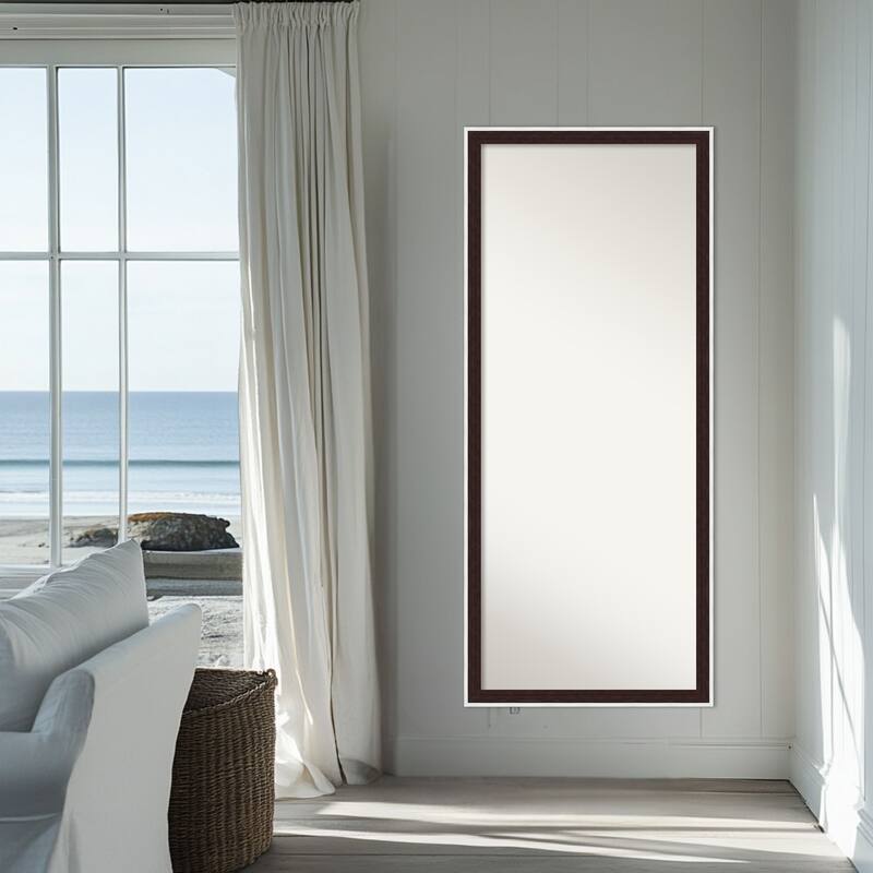 Maya Non-Beveled Framed Full-Length Floor Leaner Mirror