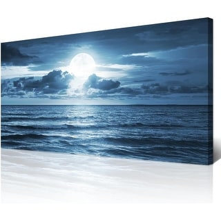 Canvas Wall Art Large Blue Ocean Moon Wall Painting - Bed Bath & Beyond ...