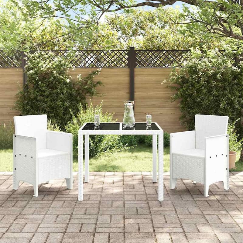 vidaXL Garden Chair 2/4 pcs Anthracite/Brown/White 53 x 49 x 85 cm PP - 53 x 49 x 85 cm