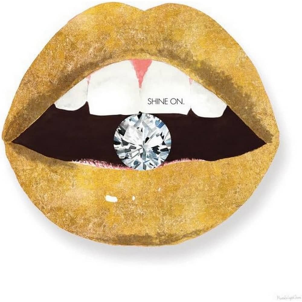 Gold Lips II Art Poster - Print On Demand