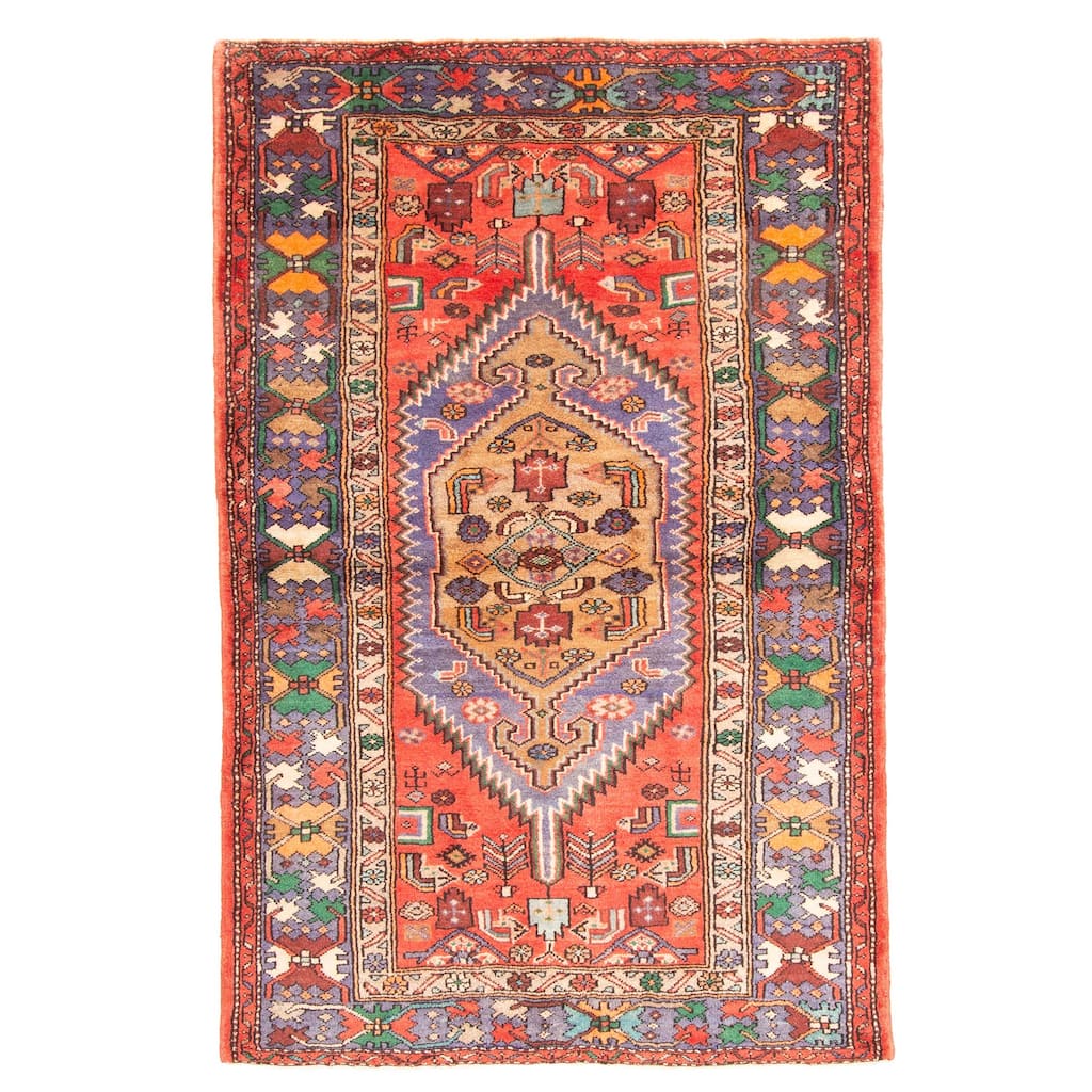 ECARPETGALLERY Hand-knotted Andelz Red Wool Rug - 4'7 x 7'2