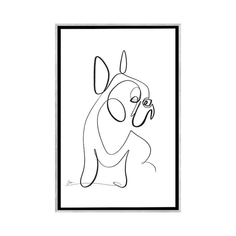 iCanvas "French Bulldog With One Line" by Dane Khy Framed