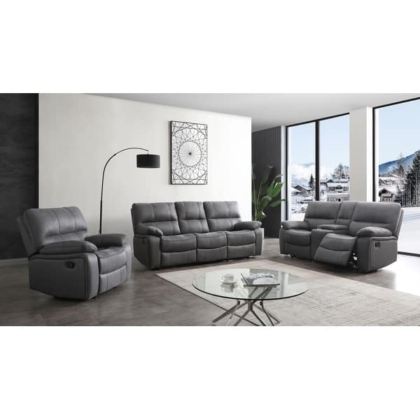 slide 5 of 16, Betsy Furniture 3 Piece Microfiber Reclining Living Room Set, Sofa, Loveseat and Chair Grey