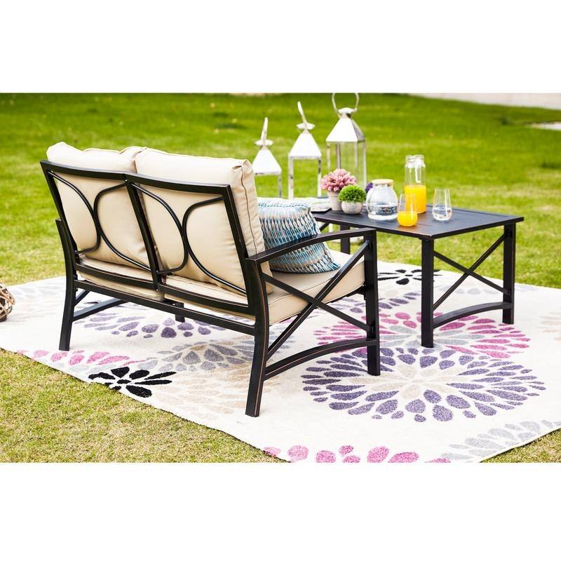 PATIO FESTIVAL 2-Piece Outdoor Loveseat & Coffee Table Set