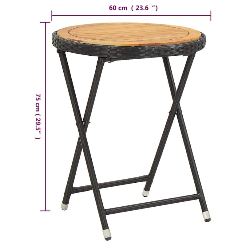 vidaXL Solid Acacia Wood Patio Bistro Set 3 Piece Seat Gray/Gray and Brown