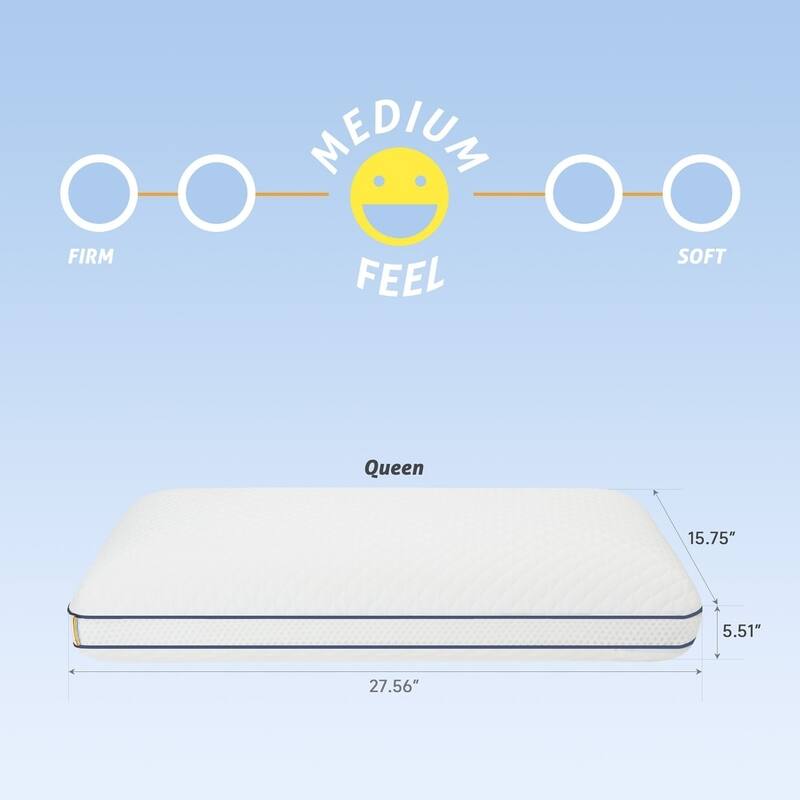 2-Pack Cool Touch Memory Foam Pillows, Bed Pillows for Side&Back Sleepers, - White