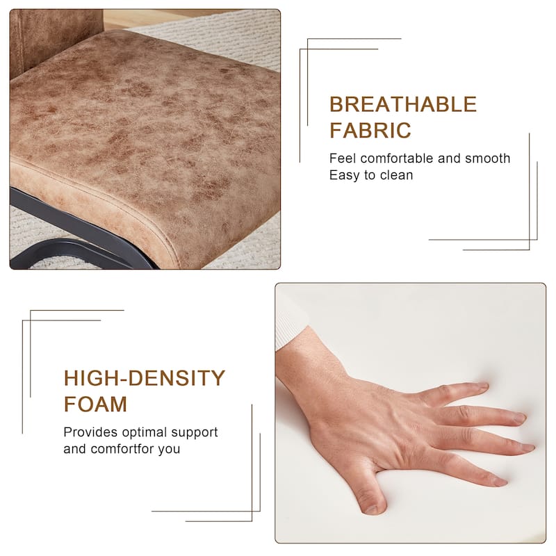 Modern Dining Set with Tempered Glass Legs & Fabric Chairs