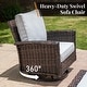 preview thumbnail 22 of 99, MAISON ARTS Extra-Large Patio Wicker Sofa Conversation Set with Coffee Table, Oversize Seat with 5.5'' Thick Padded Cushion
