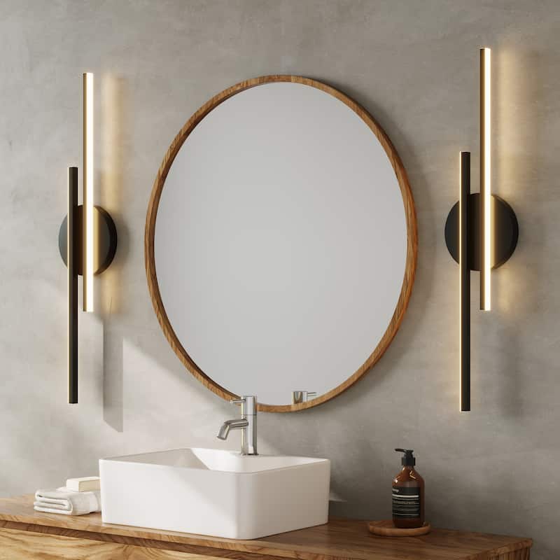 2-PACK Modern Dimmable Metal LED Bathroom Vanity Light - Black