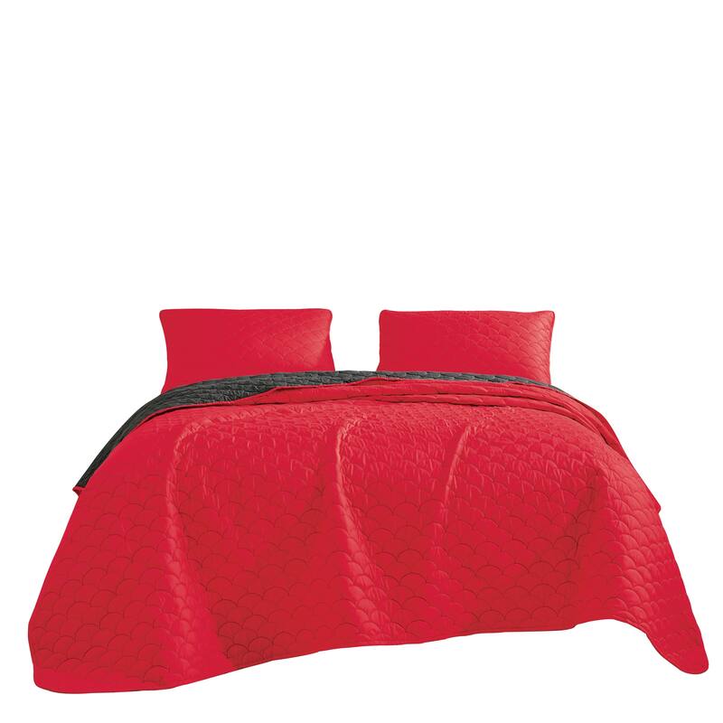 Shatex Serwa 3 piece Lightweight Bedspread set,Oversized Reversible Quilt set,Bedding Comforter Set