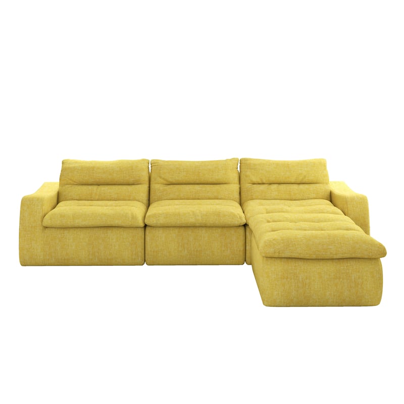 Ultra Comfy Lazy Beanbag Sofa, Modular L-Shape Compact Combined Seat