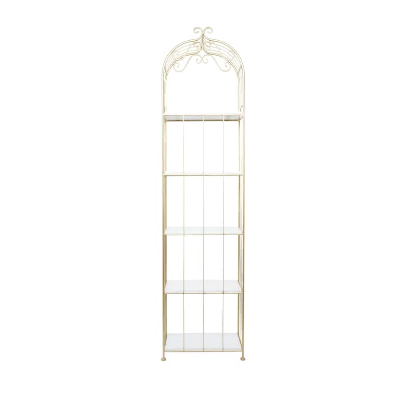 Marble Shelving Unit - Gold - Roche River Decor - 12"W x 20"L x 79"H