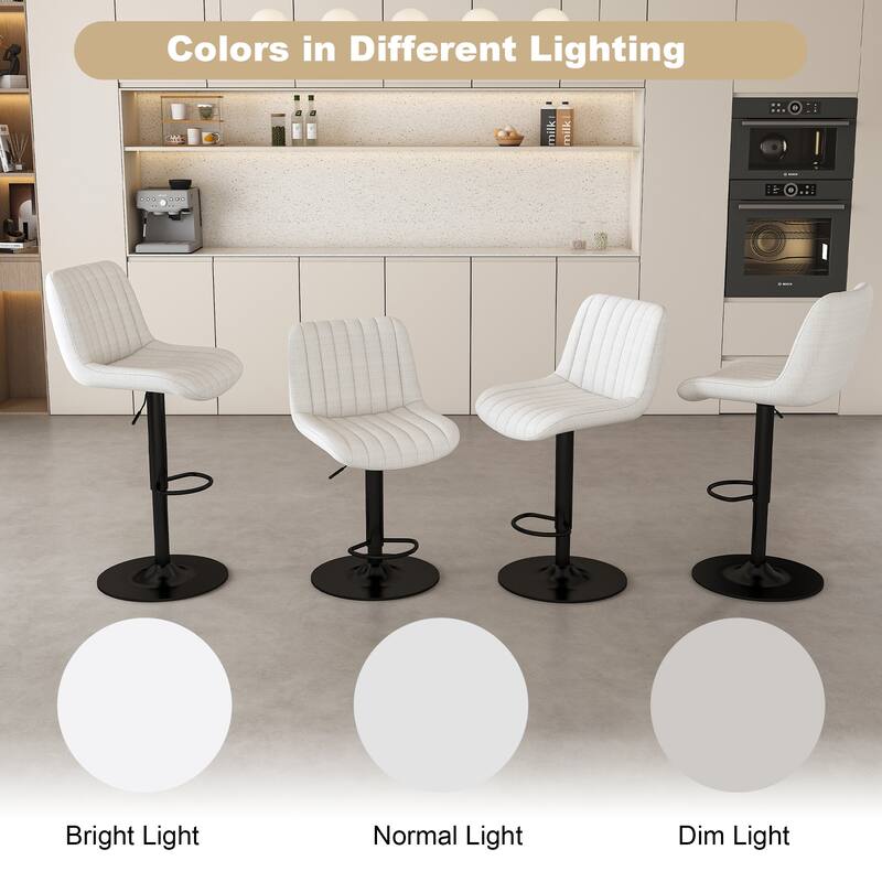 Counter Height Bar Stools Set of 2, Swivel Bar Stools with Adjustable Height, Kitchen Island Chairs with Footrest