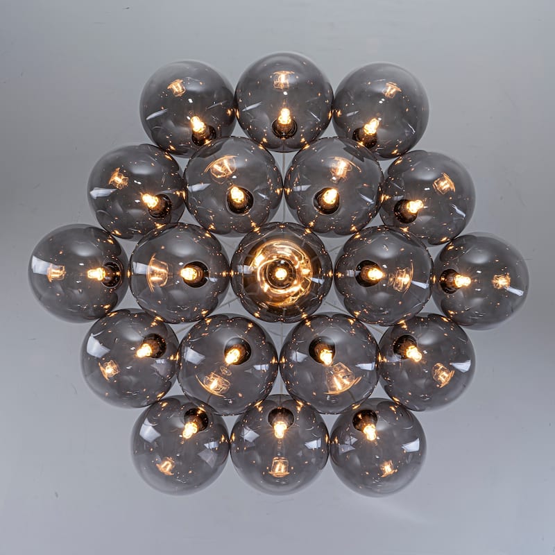 13/ 19-Light Modern Glam Gold Sputnik Cluster Swirled Glass Globe Bubble Chandelier for Dining Room