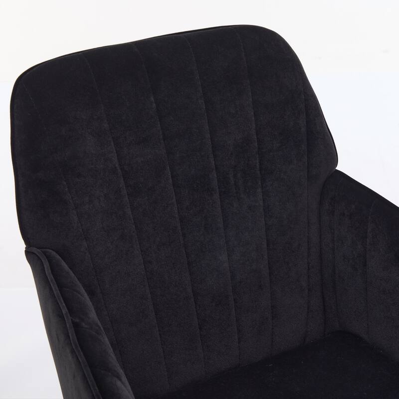 Velvet Office Chair with Golden Base, Ergonomic Backrest, Memory Foam Cushion, and Adjustable Seat for Home or Bedroom