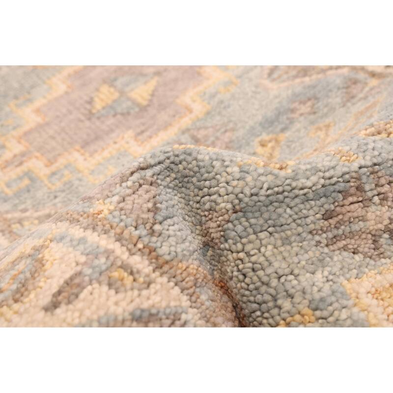 ECARPETGALLERY Hand-knotted Jules Serapi Light Blue Wool Rug - 2'8 x 9'11