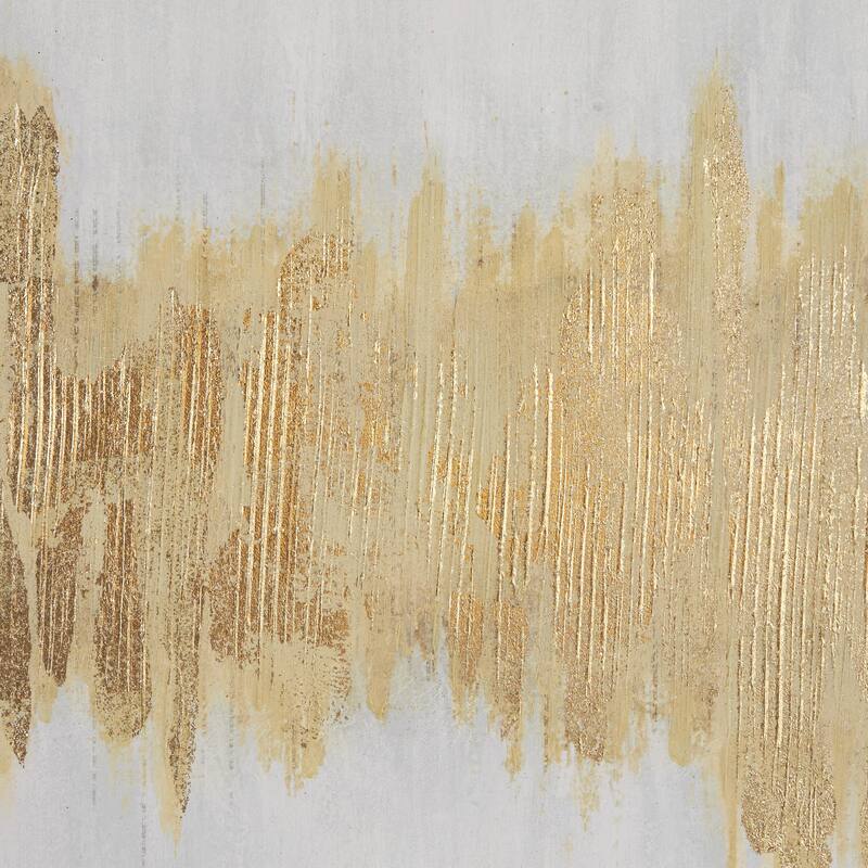 CosmoLiving by Cosmopolitan Canvas Glitter Flakes Geode Living Room Framed Wall Art with Gold Frame