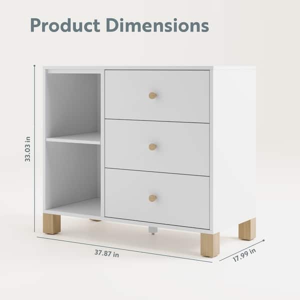 dimension image slide 0 of 2, Storkcraft California 3 Drawer Combo Dresser