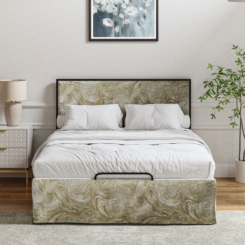 Oliver Modern Washable Slipcover Bed Upholstered Metal by HULALA HOME