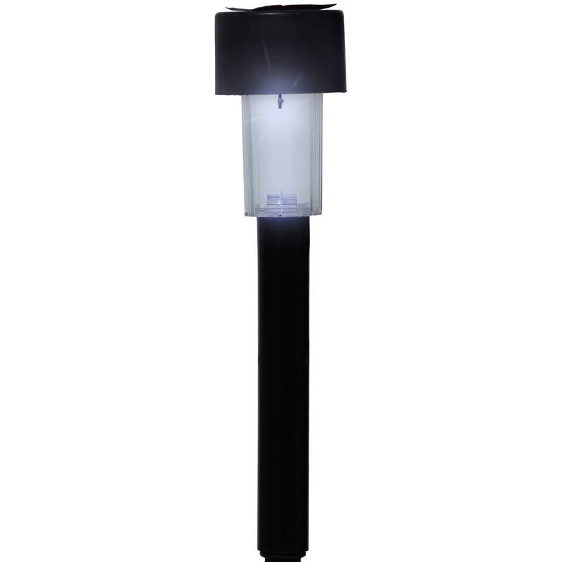 Set of 10 Black Solar Powered LED Pathway Markers 12.25"