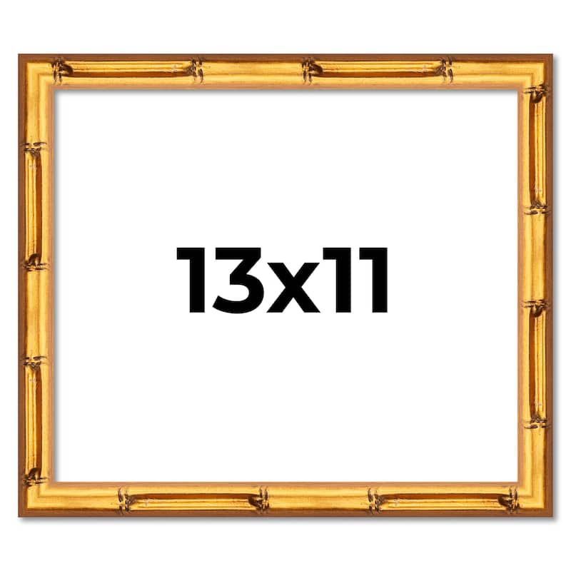 13x11 Frame Gold Bamboo Picture Frame Modern Photo Frame Includes UV Acrylic Shatter Guard Front Acid Free Foam Backing Board