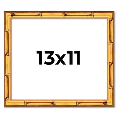 13x11 Frame Gold Bamboo Solid Wood Picture Frame | 1 Inch Moulding