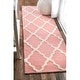 preview thumbnail 5 of 61, nuLOOM Handmade Alexa Moroccan Trellis Wool Area Rug 2' 6" x 12' Runner - Baby Pink
